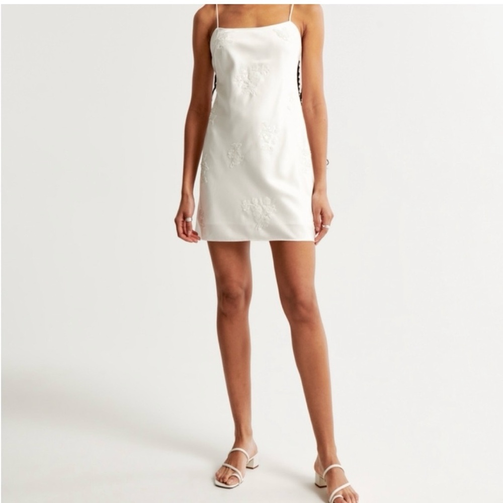 Abercrombie & Fitch White Mini Slip Dress